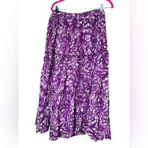Great northwest Indigo women’s XLPurple Floral Skirt elastic waist pull on boho